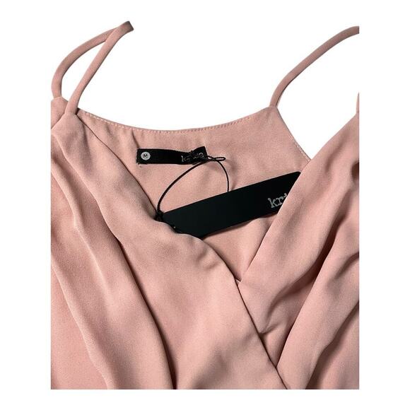 Revolve Krisa Pink Wrap-Style Bodice Thin Straps Ruffled Skirt Formal SZ Medium - Picture 11 of 14